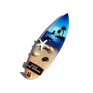 Khlschrank Magnet Deko Holz Surfboard 13,5 cm Airbrush Surfen Wellenreiten /1866-1869