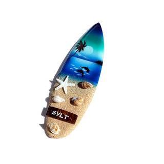 Khlschrank Magnet Deko Holz Surfboard 13,5 cm Airbrush Surfen Wellenreiten /1866-1869