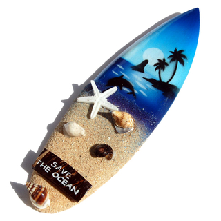 Khlschrank Magnet Deko Holz Surfboard 13,5 cm Airbrush Surfen Wellenreiten /DK1866_Surfboard