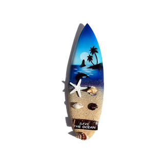 Khlschrank Magnet Deko Holz Surfboard 13,5 cm Airbrush Surfen Wellenreiten /DK1866_Surfboard