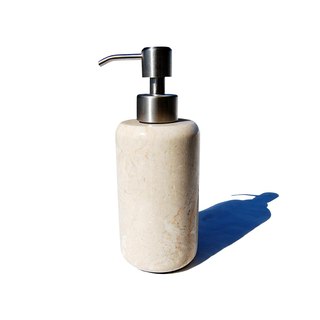 SEESTERN massiver Marmor Seifenspender incl.Edelstahl Pumpe Naturstein poliert M/2472 Creme