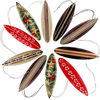 Surfboard Weihnachtsbaum Christbaum Schmuck Weihnachtsdeko Surfing Xmas 10er Pack /1751-1860