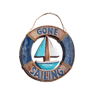 SEESTERN Holzbild Wand Holz Bild Beach House, Gone Sailing Nordsee 30 x 30cm /2377 Gone Sailing