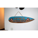 SEESTERN Holzschild Wanddeko Deko Surfboard Surfing Paradise Sylt 80 x 22cm /2382