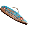 SEESTERN Holzschild Wanddeko Deko Surfboard Surfing Paradise Sylt 80 x 22cm /2382